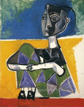  seated - Jacqueline seated 1954 cubism Pablo Picasso